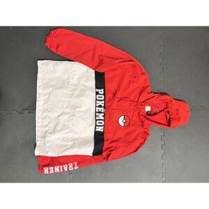 Pokémon Trainer Red White Windbreaker Jacket Hoodie Adult LG/G Nintendo